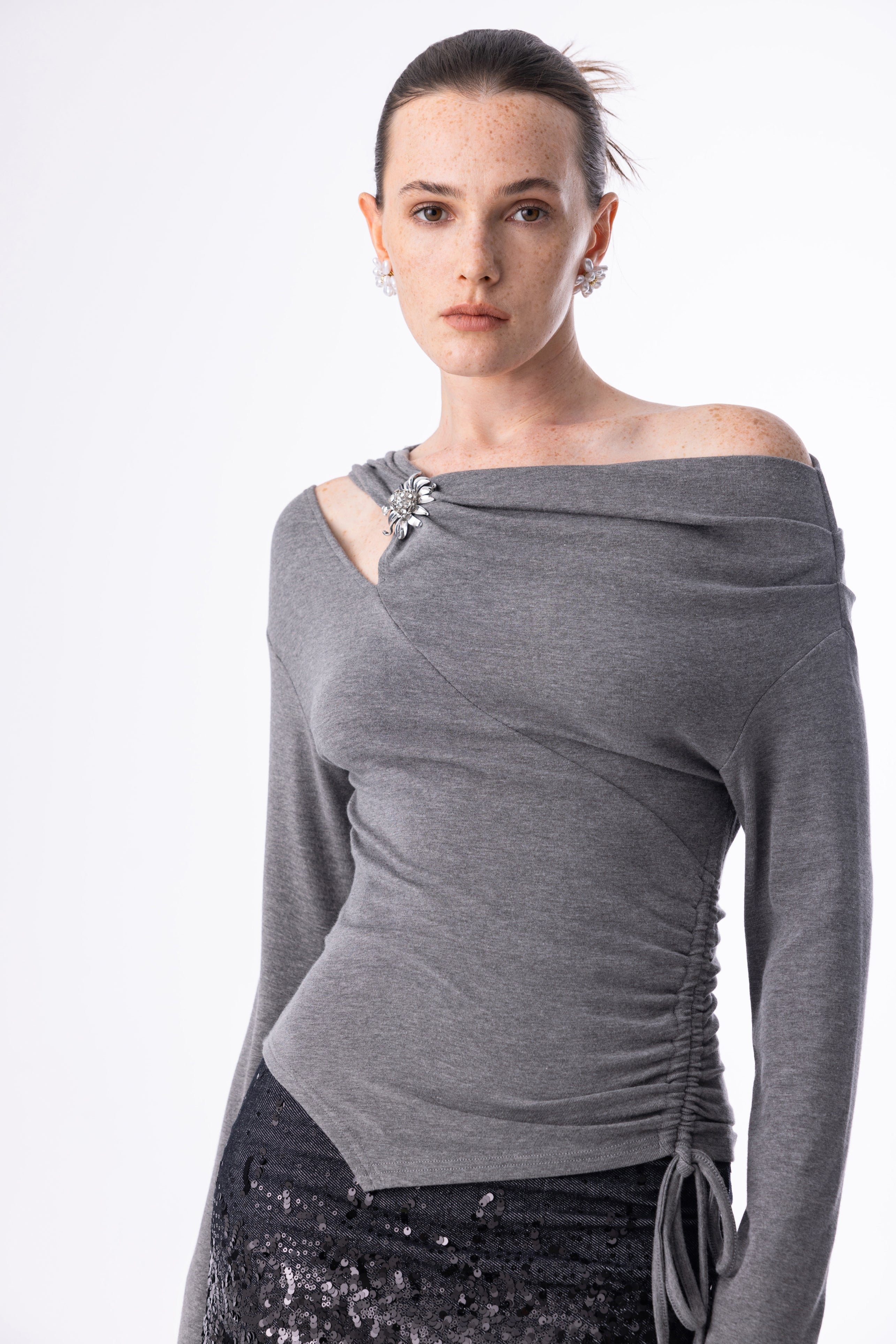 One shoulder cutout top