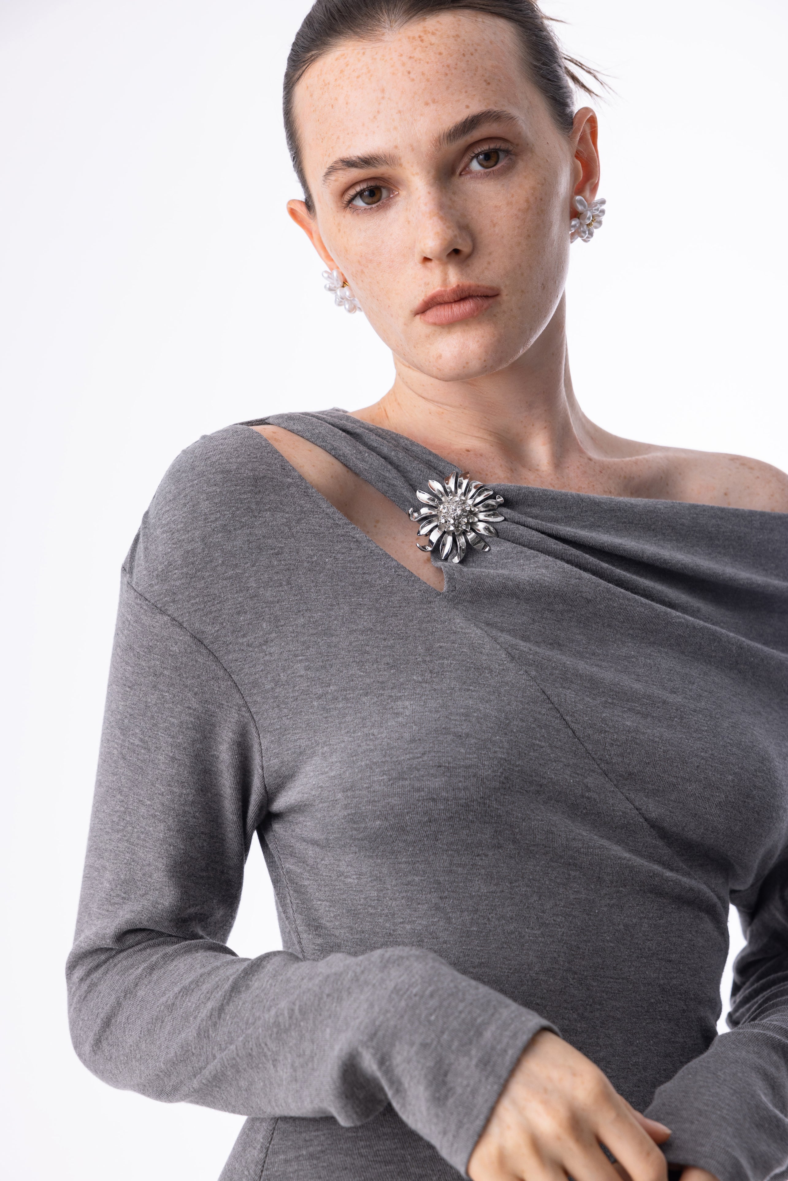 One shoulder cutout top