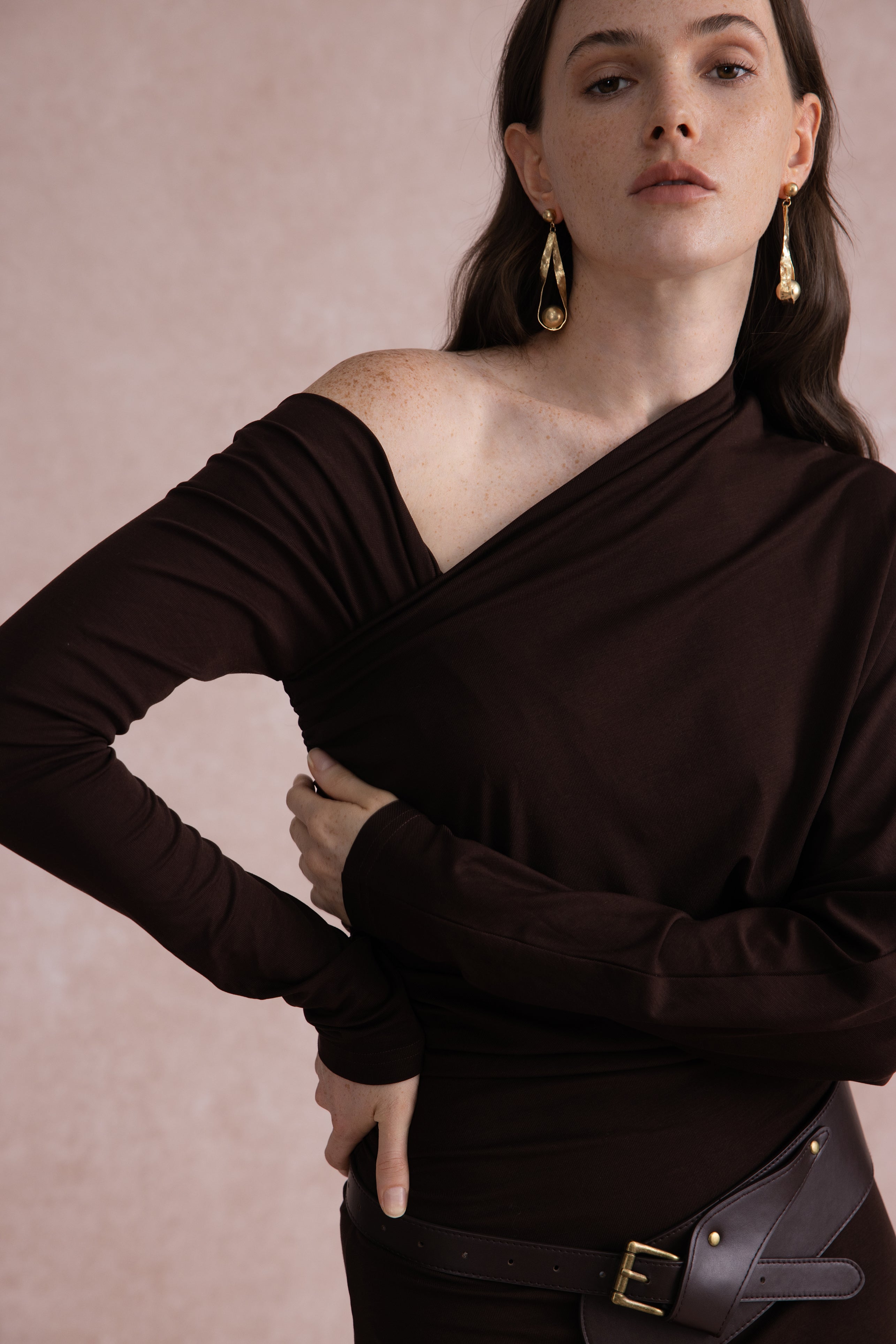 One shoulder maxi dress