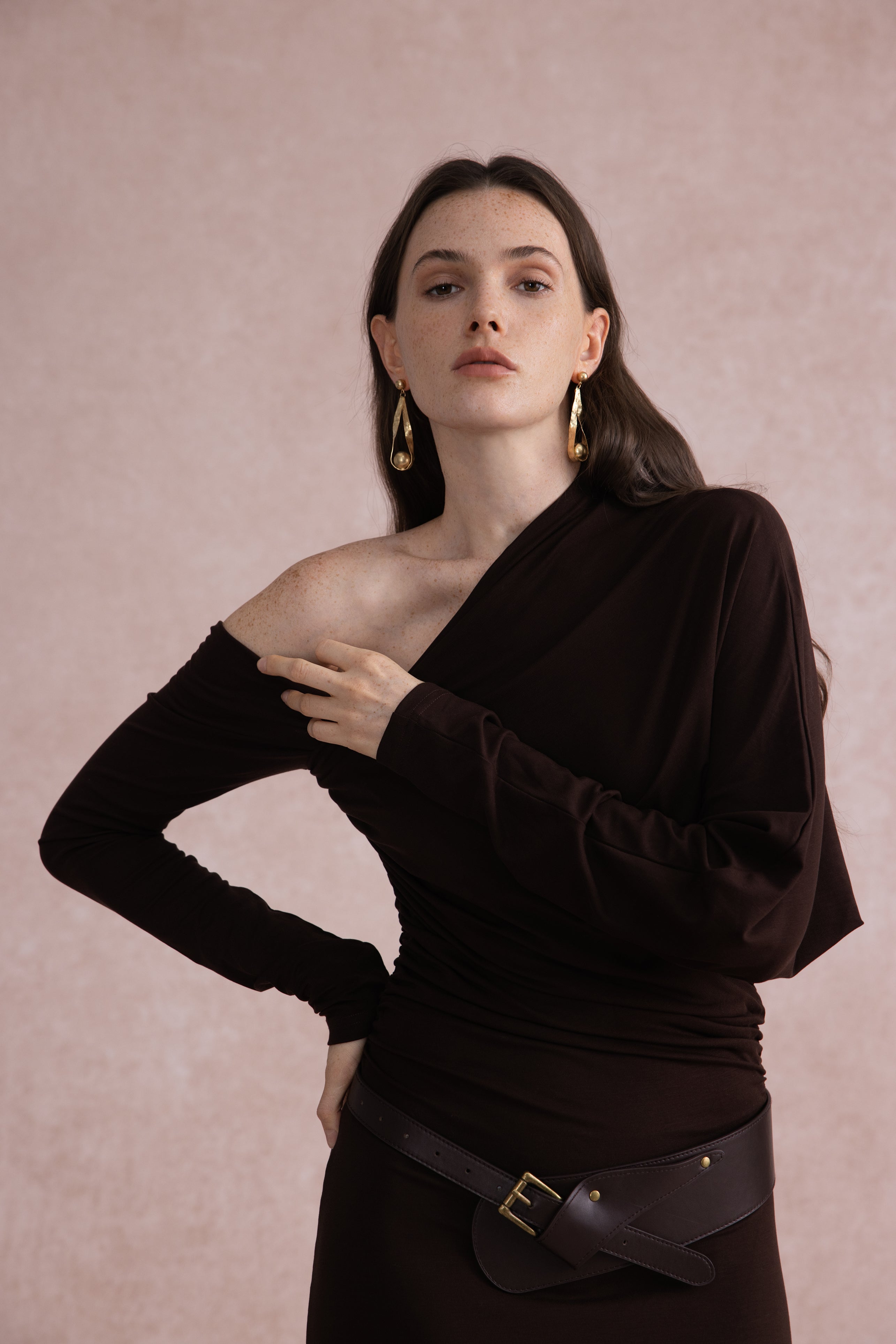One shoulder maxi dress