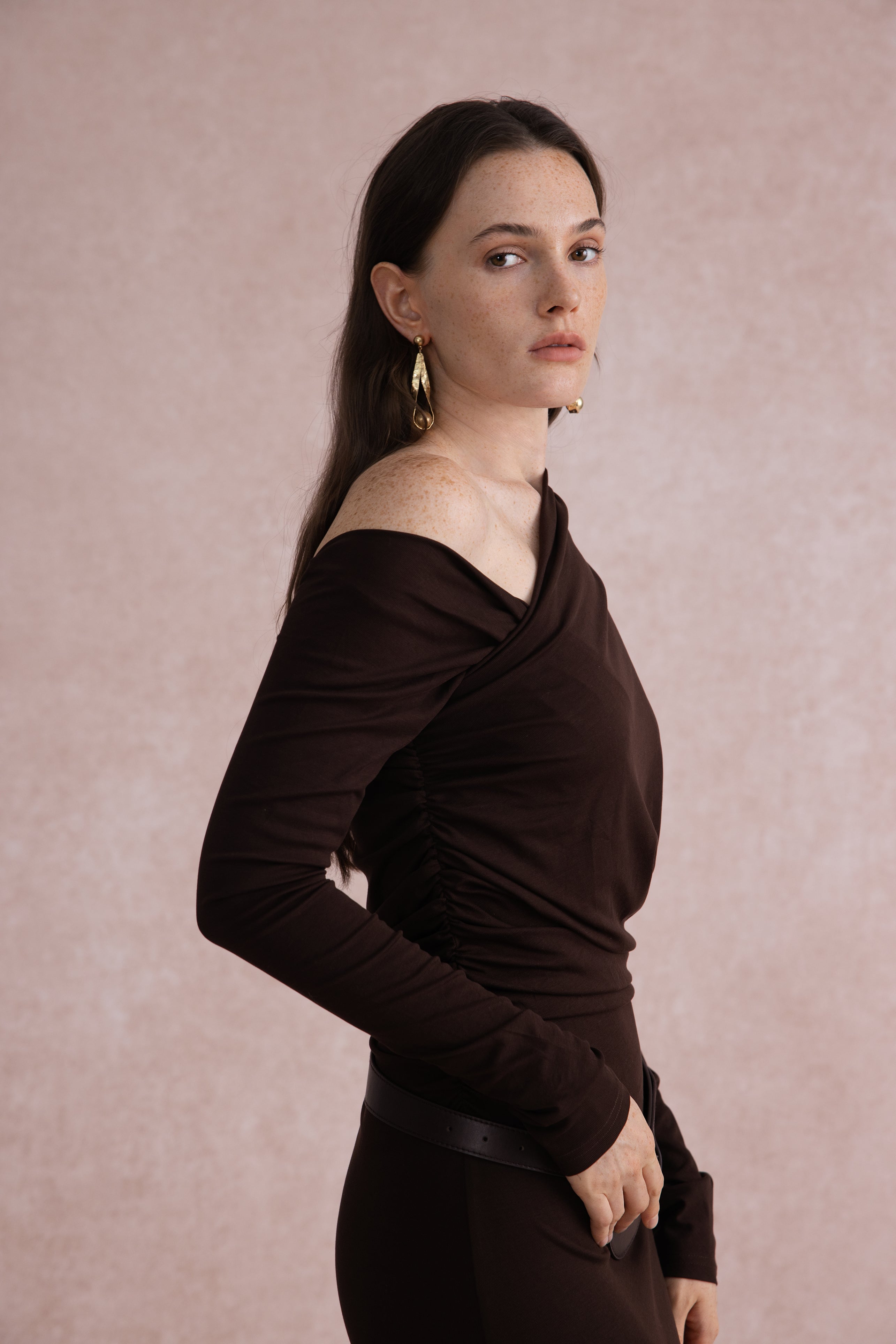 One shoulder maxi dress