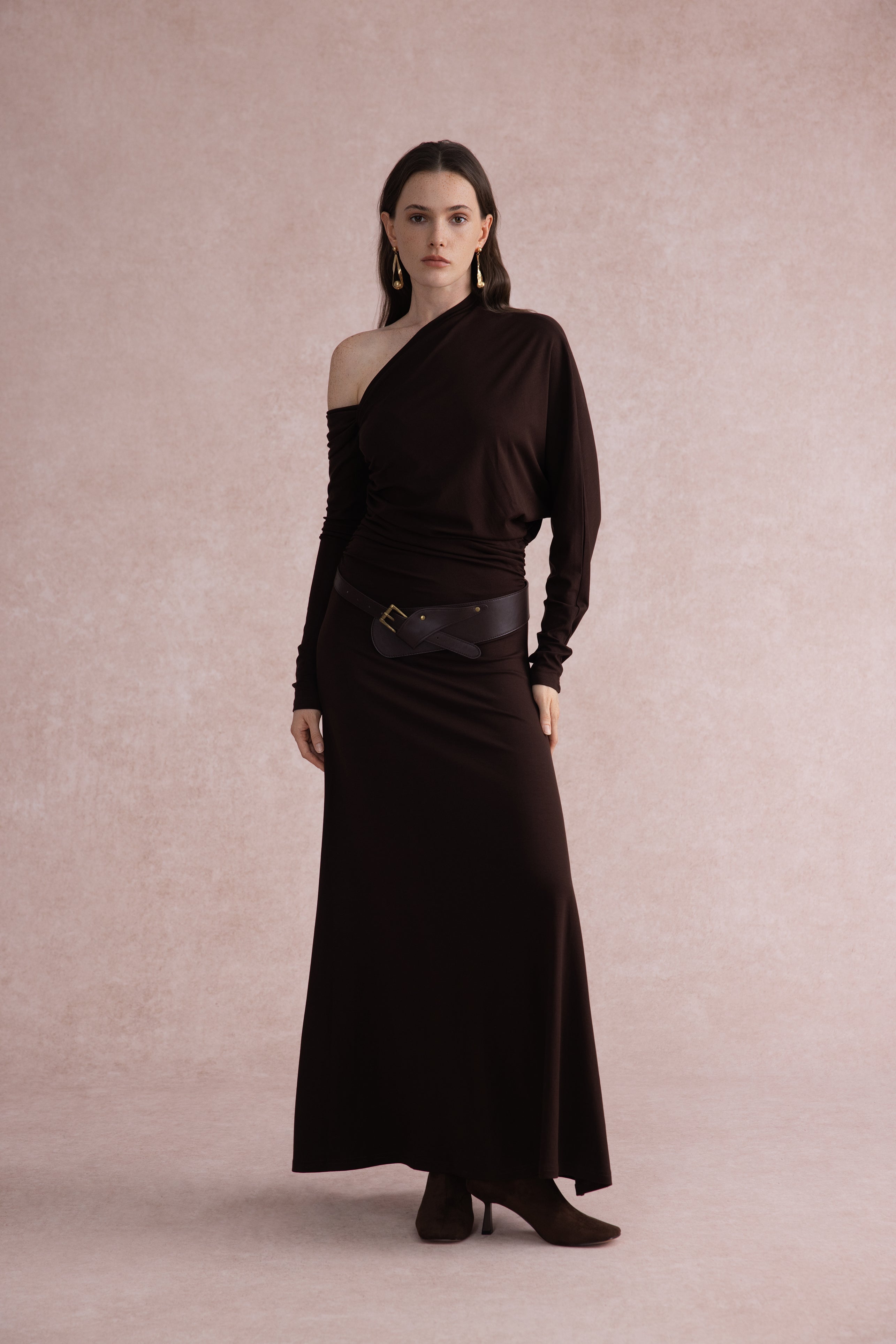 One shoulder maxi dress