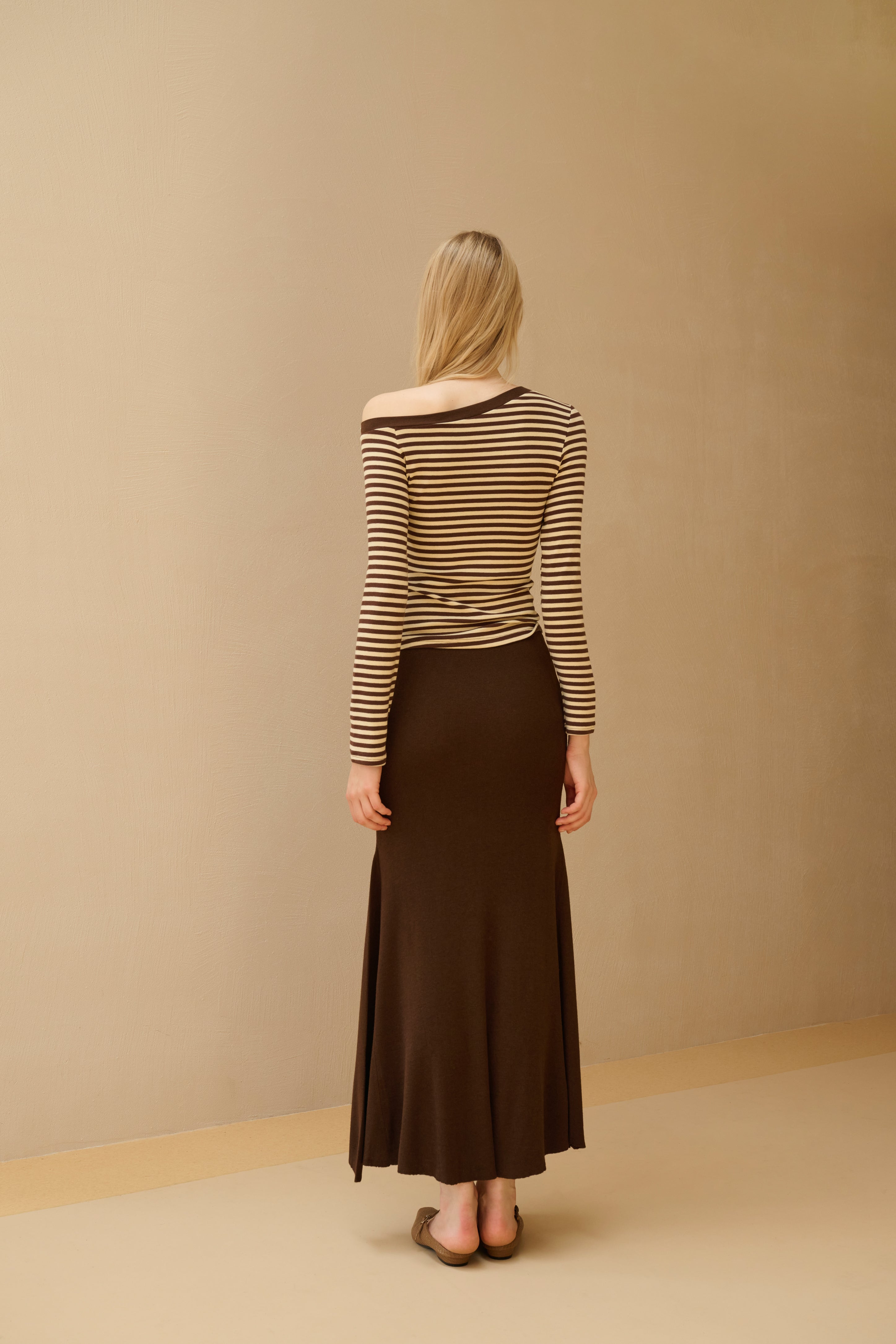 One shoulder striped top