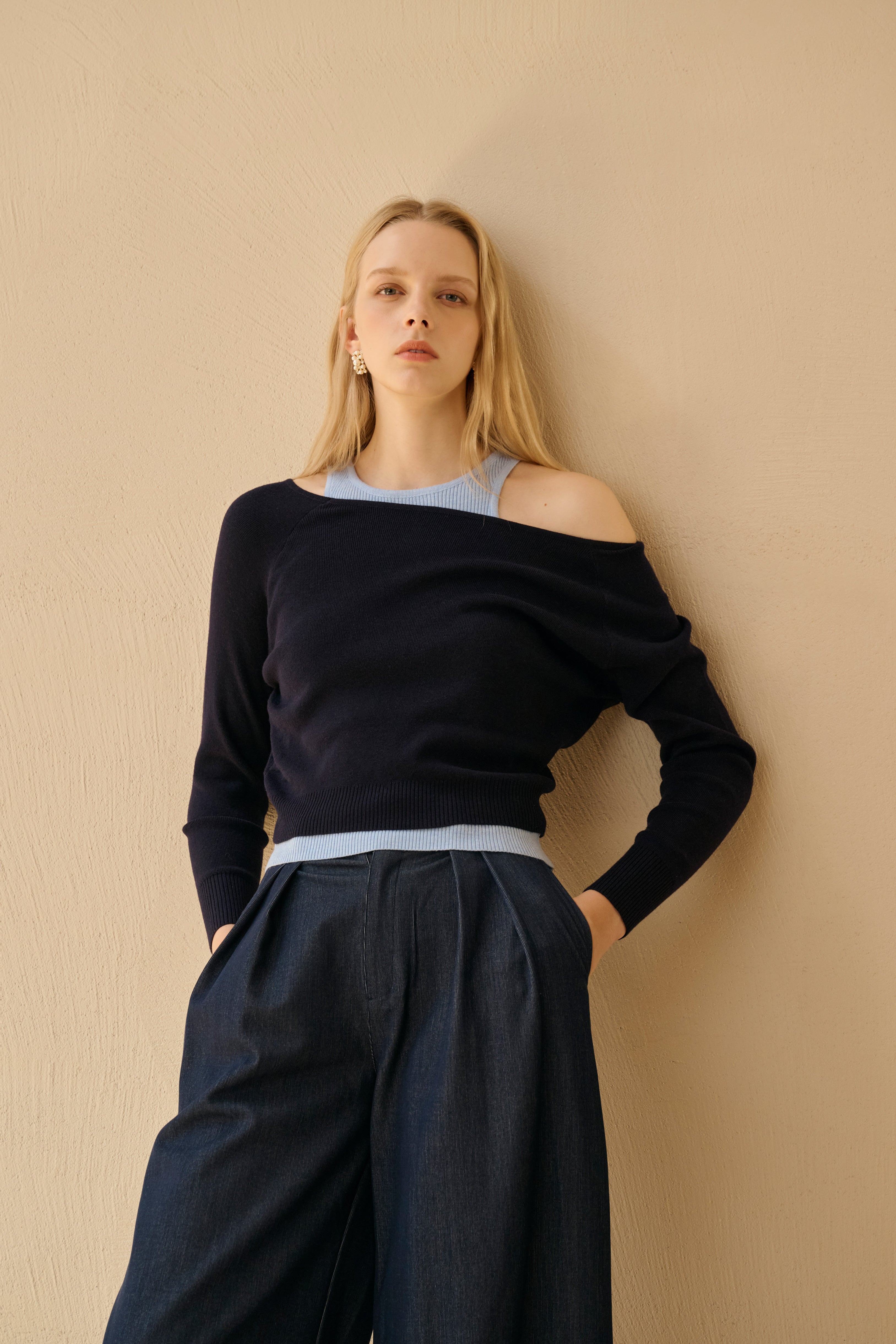 One shoulder two-piece set