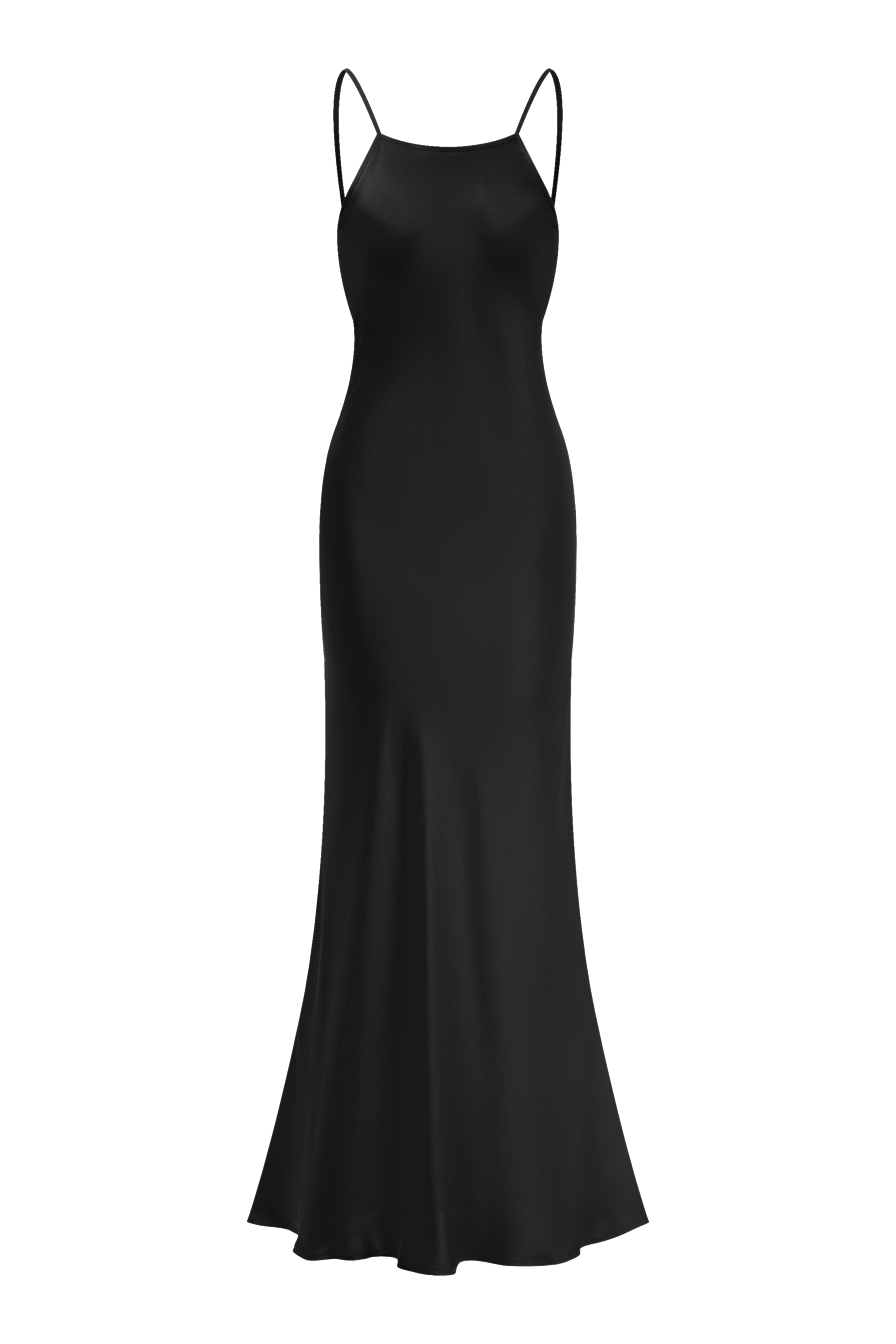 Open back satin maxi dress