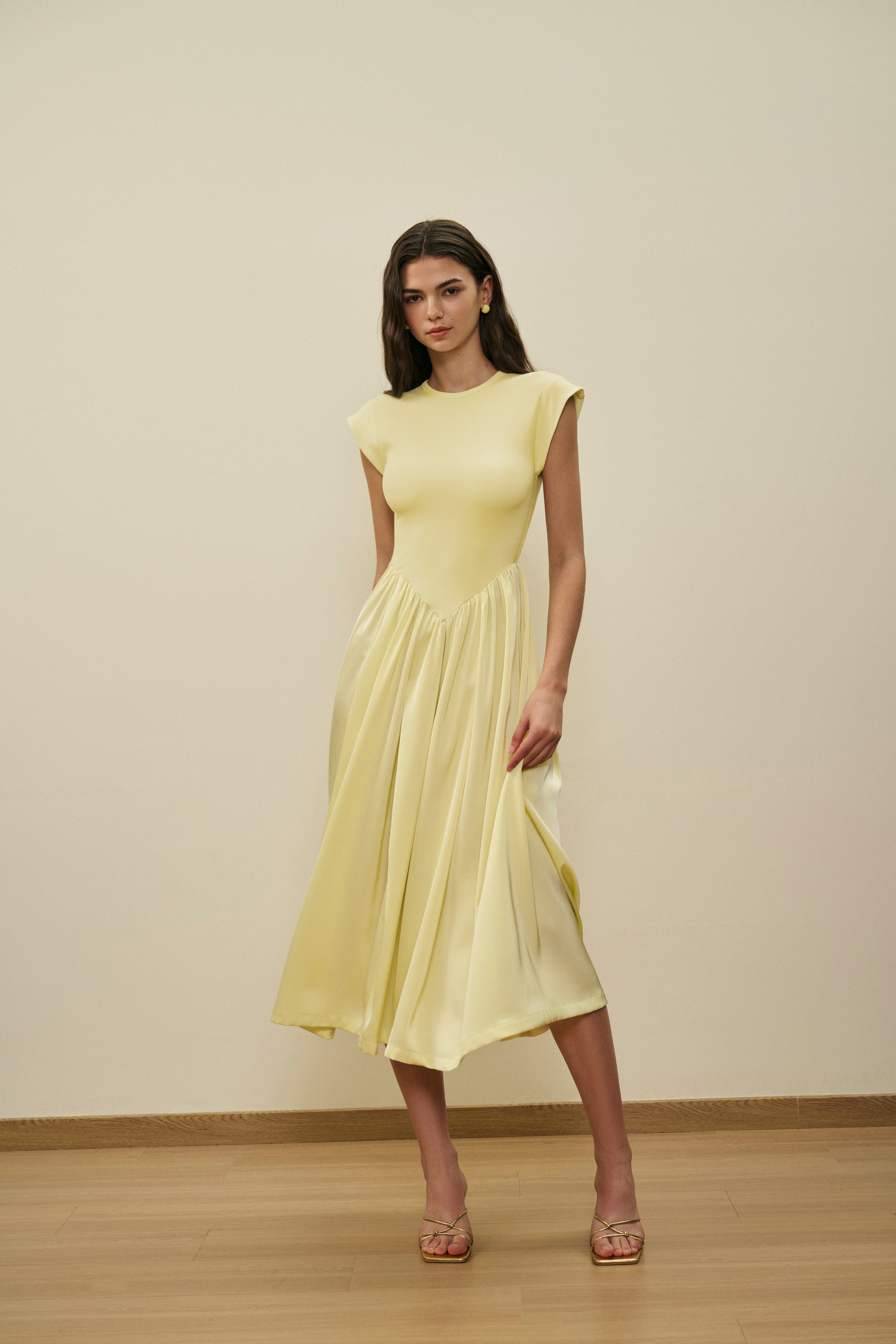 Ancosti patchwork cap sleeve maxi dress Ancosti patchwork cap sleeve maxi dress