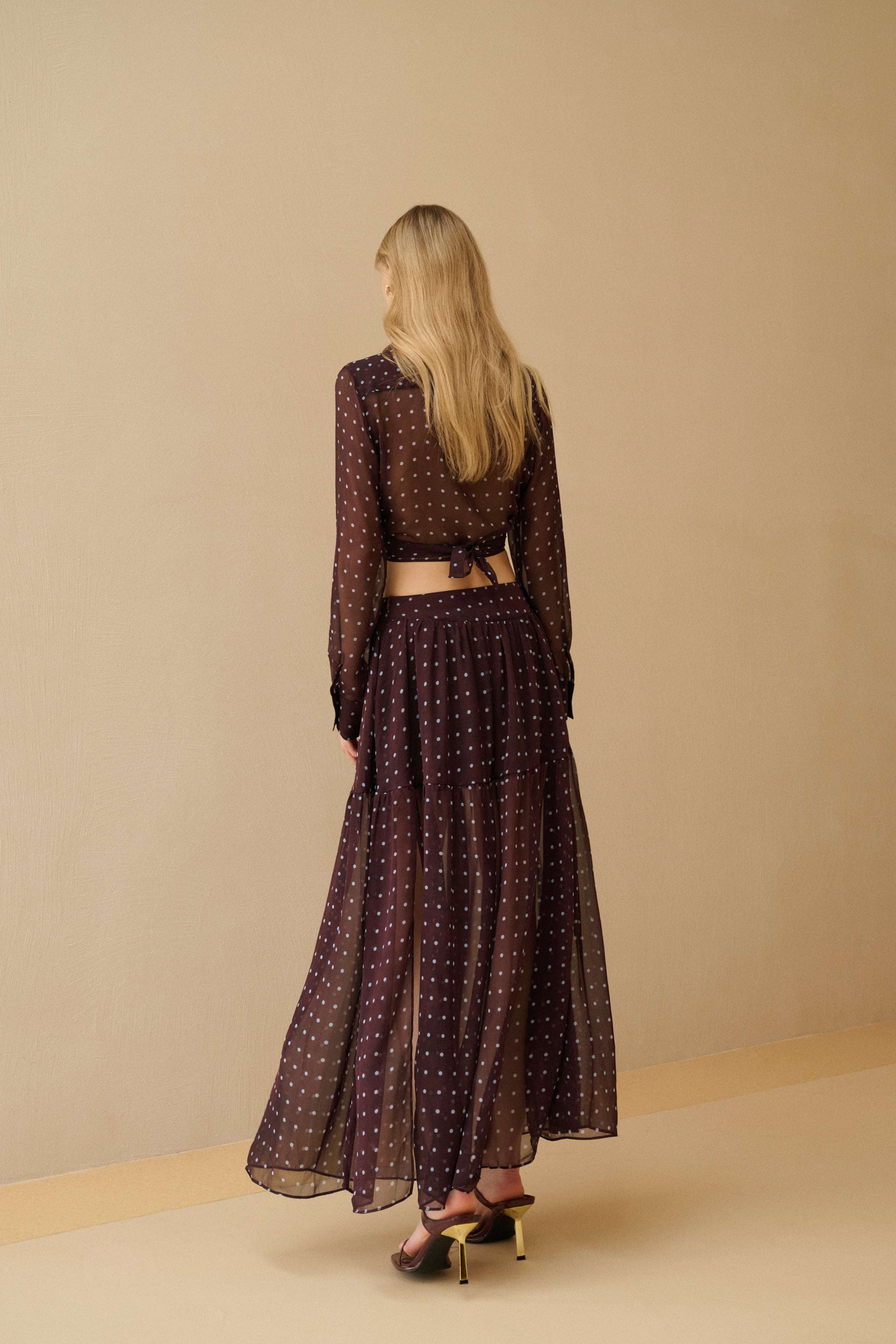 Polka dot A-line skirt