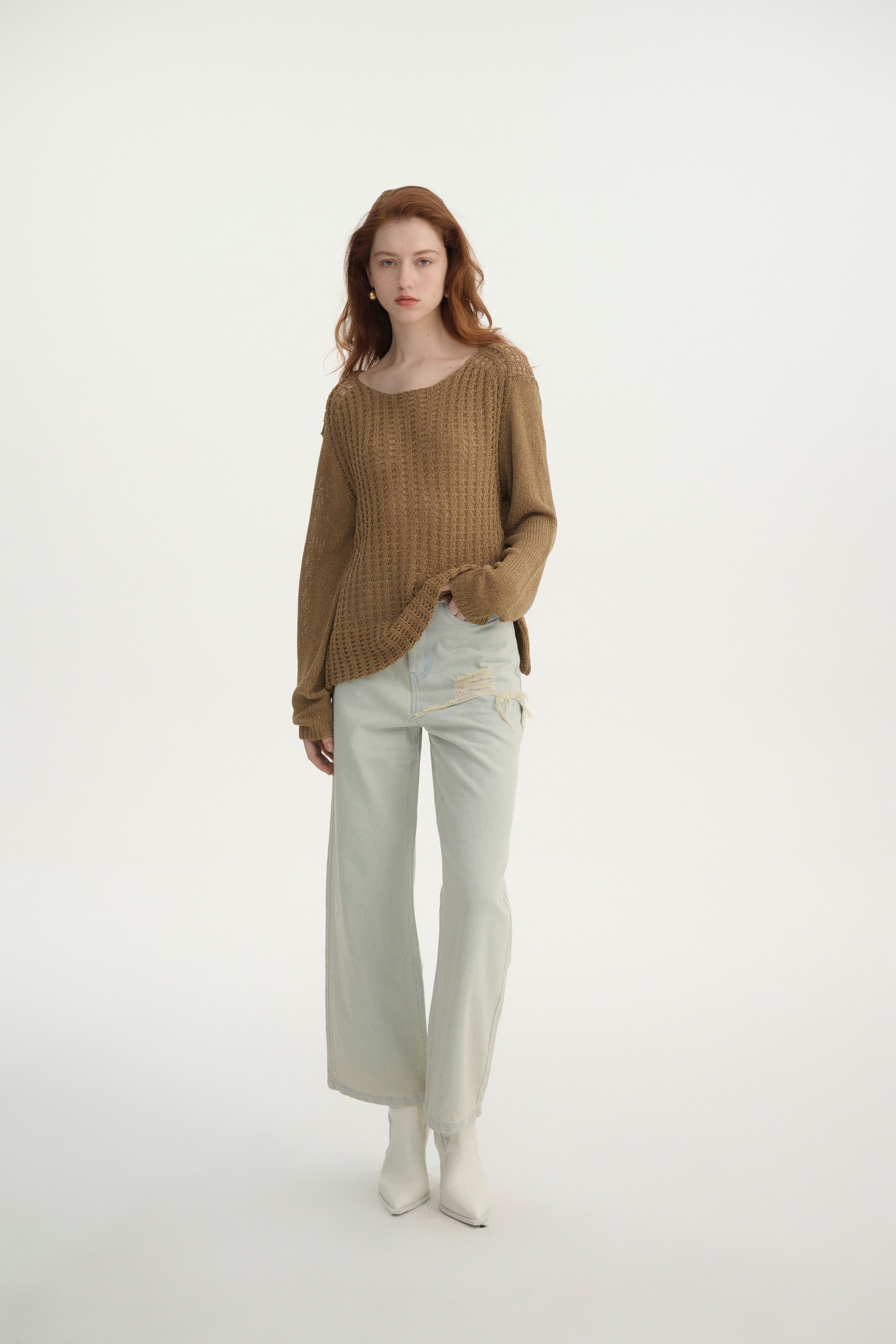 Relaxed open knit sweater