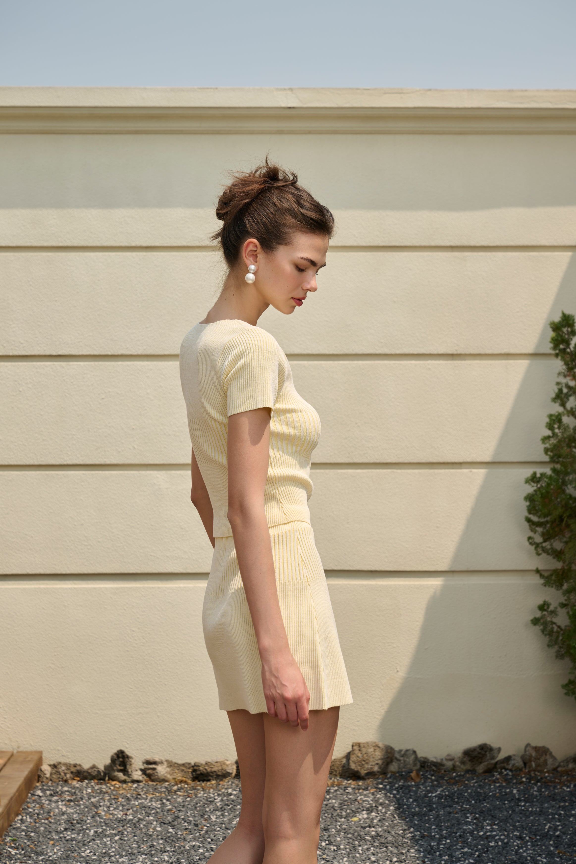 Ribbed mini skirt – Ancosti - Main Image