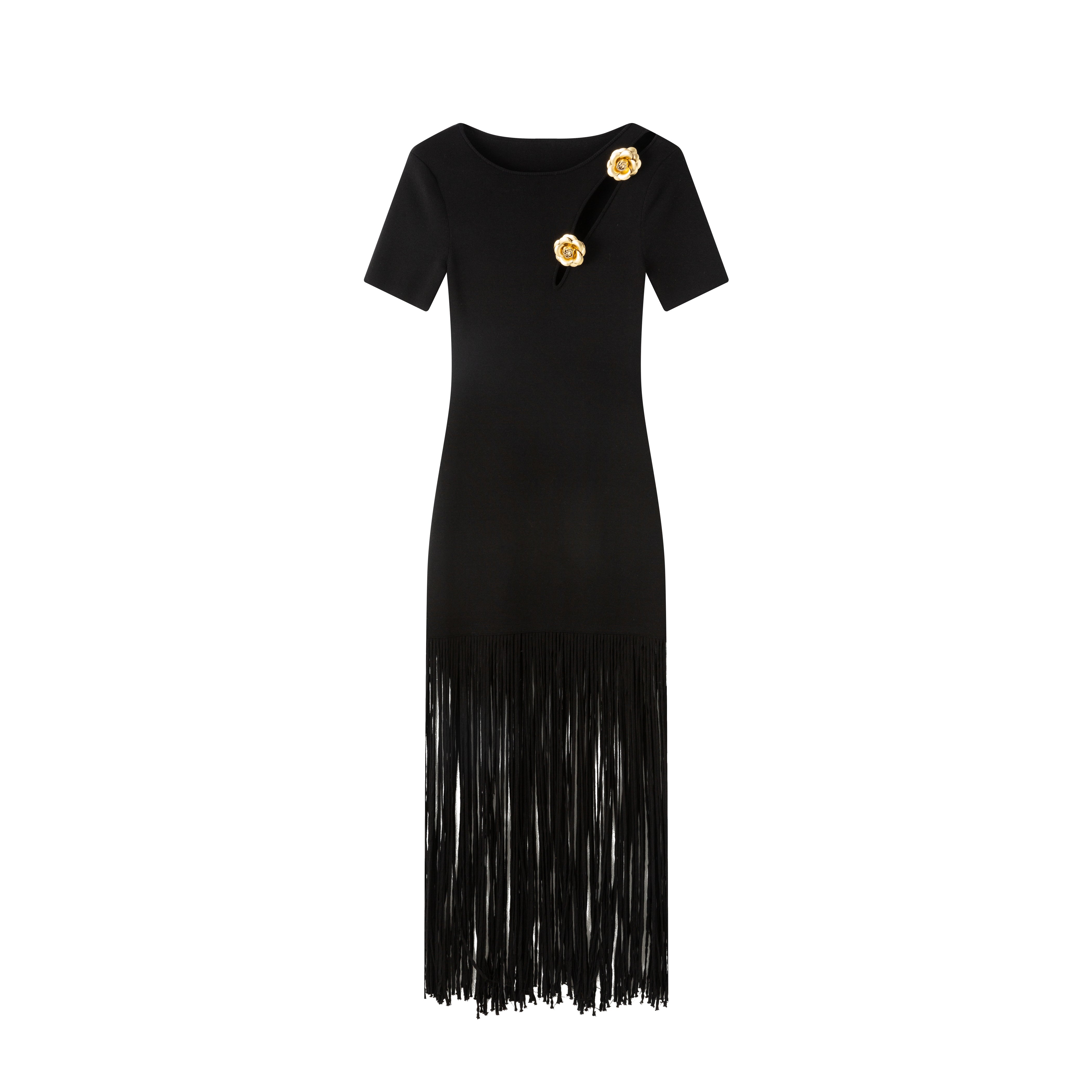 Rosette fringed dress Ancosti Rosette fringed dress Ancosti