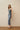 Ruched denim maxi dress