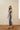 Ruched denim maxi dress