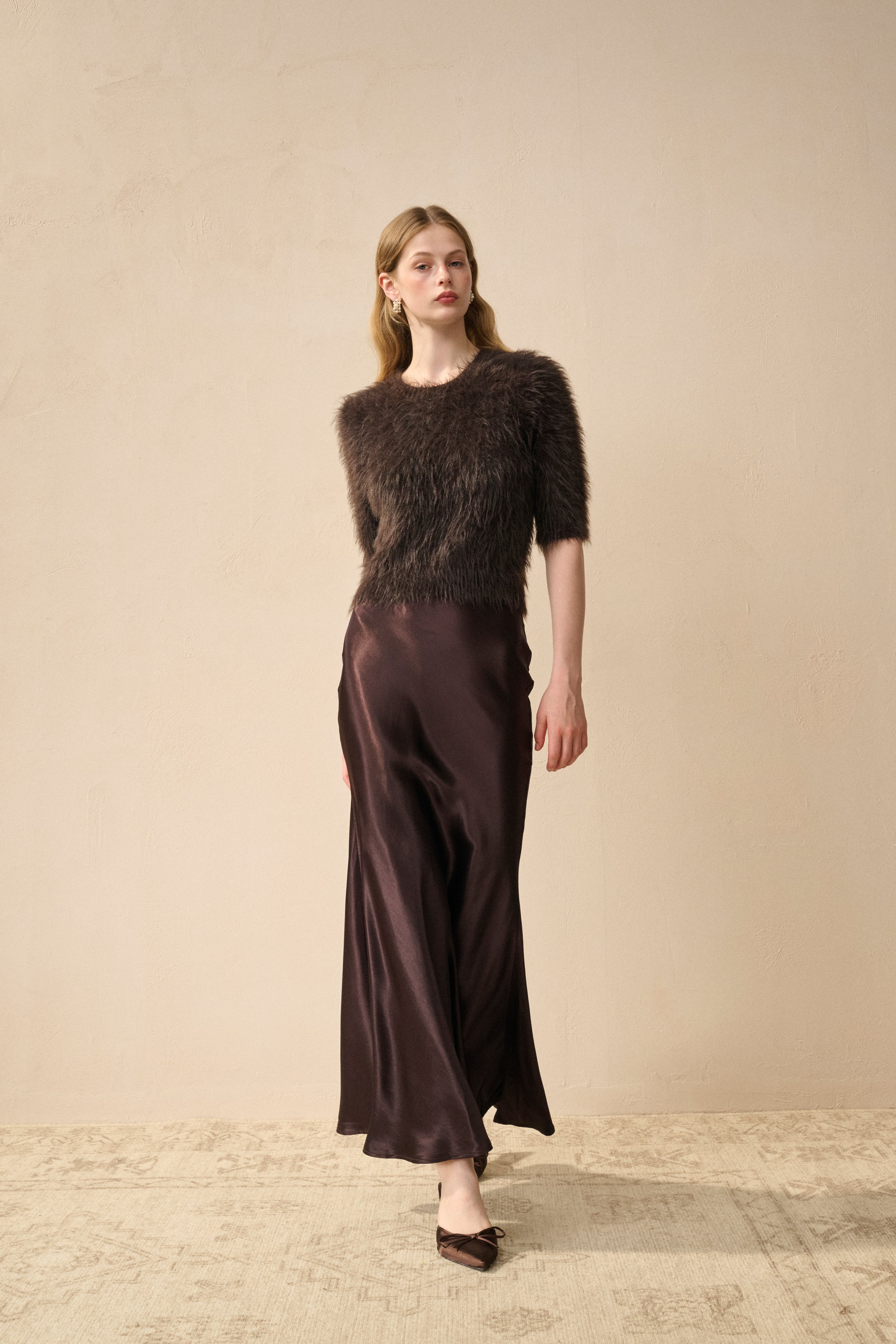 Satin mermaid maxi skirt