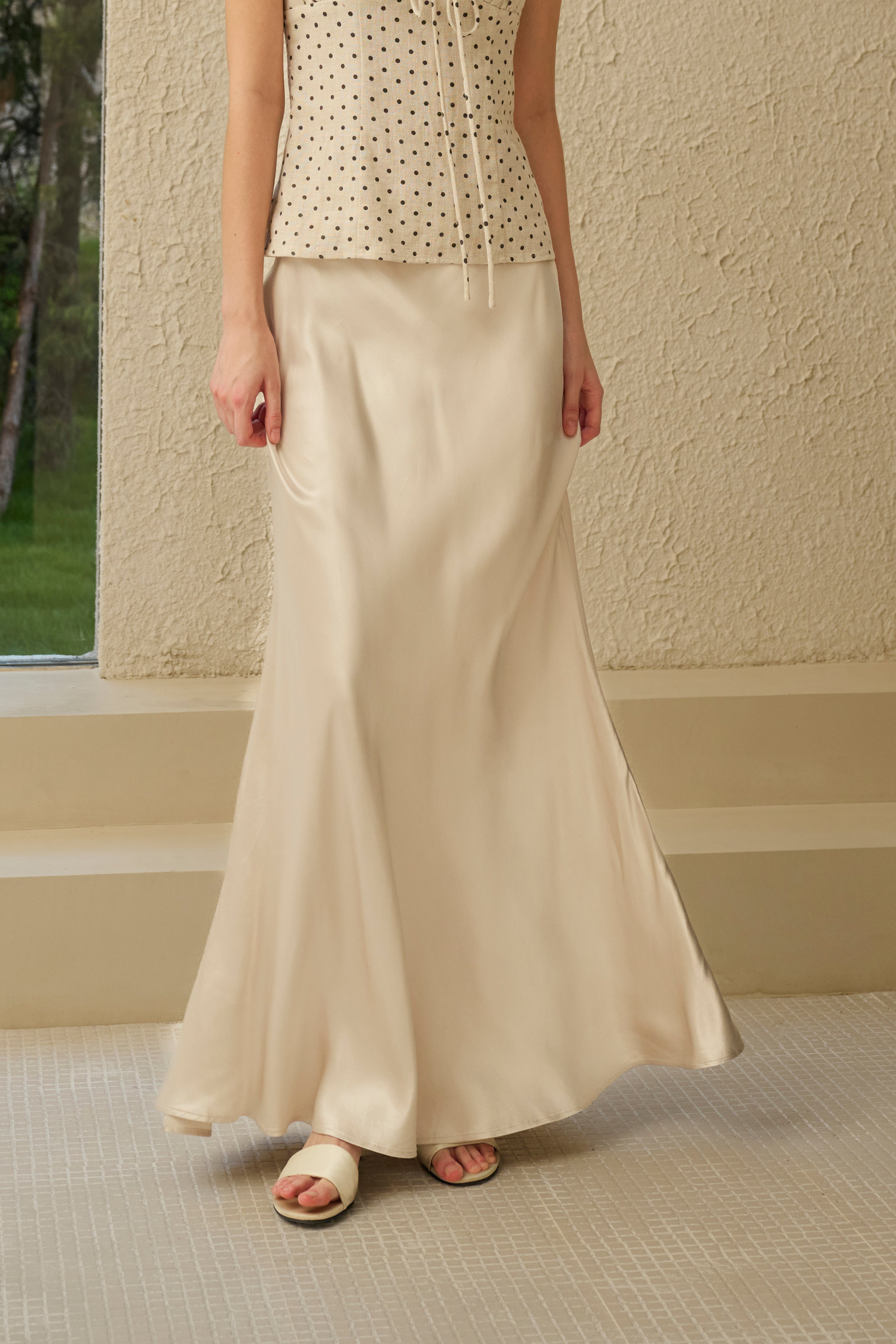 Satin mermaid maxi skirt
