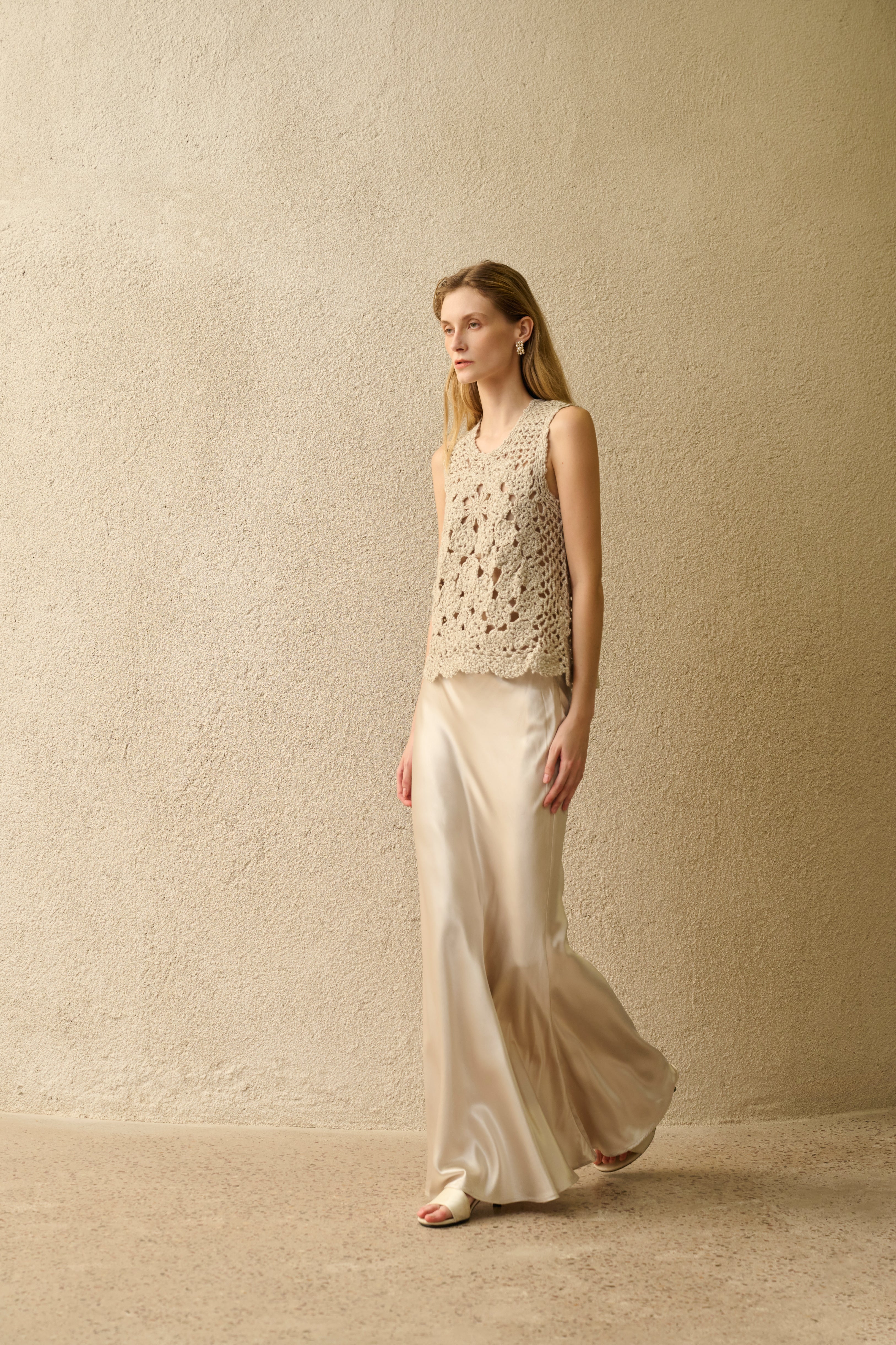 Satin mermaid maxi skirt