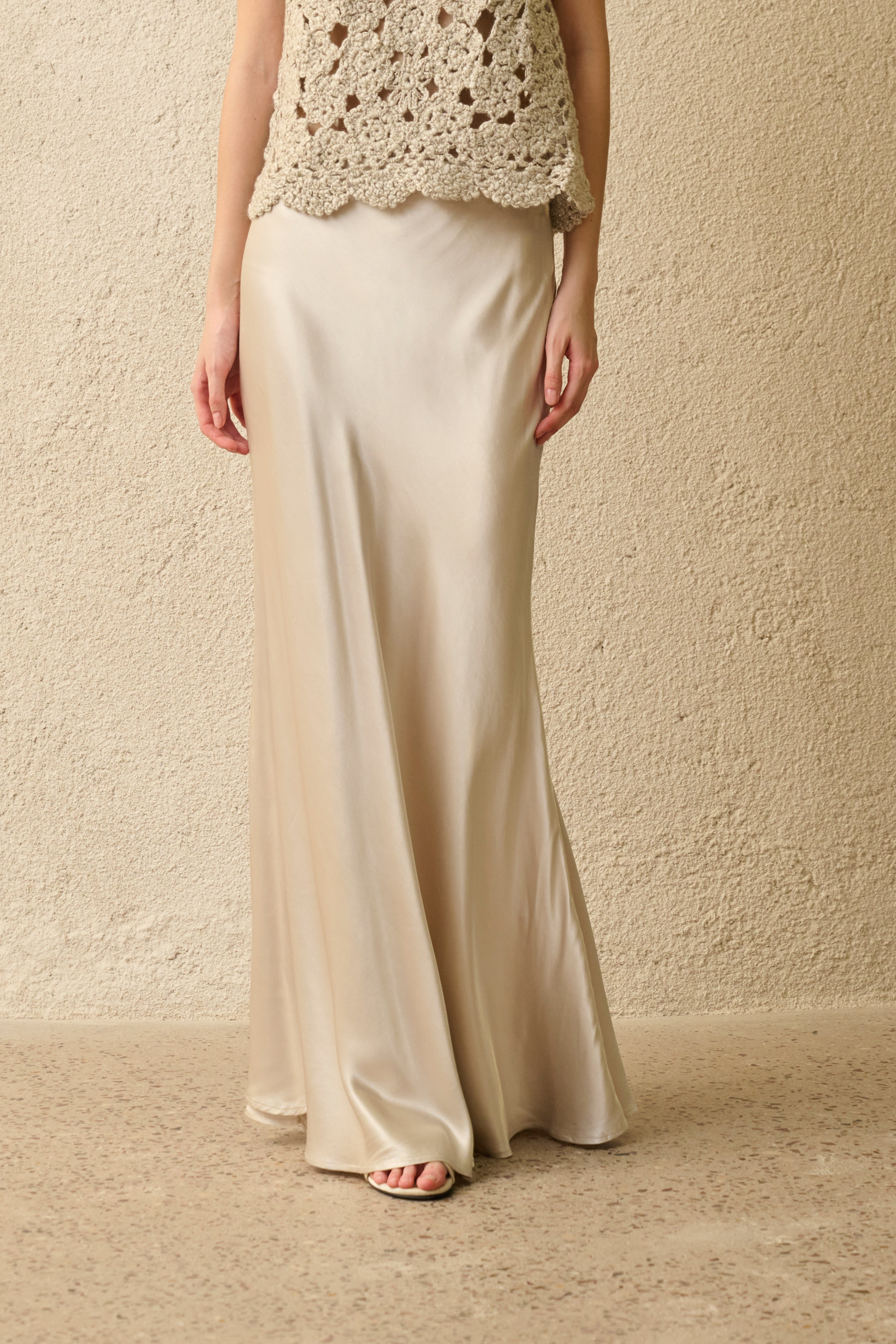 Satin mermaid maxi skirt
