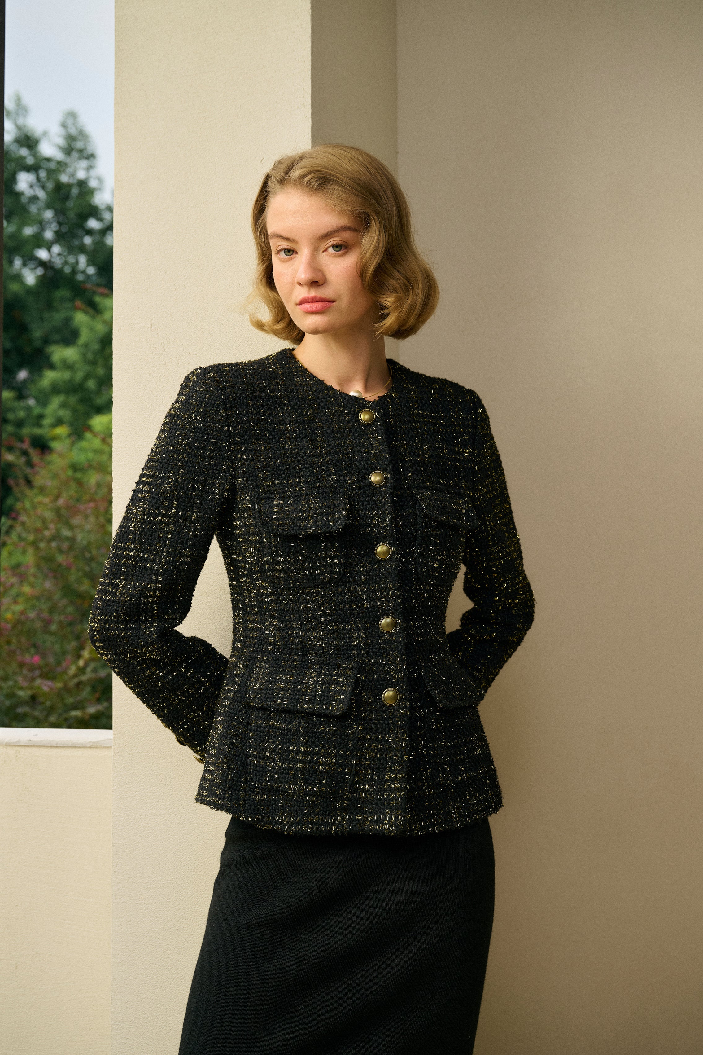 Shimmering tweed jacket