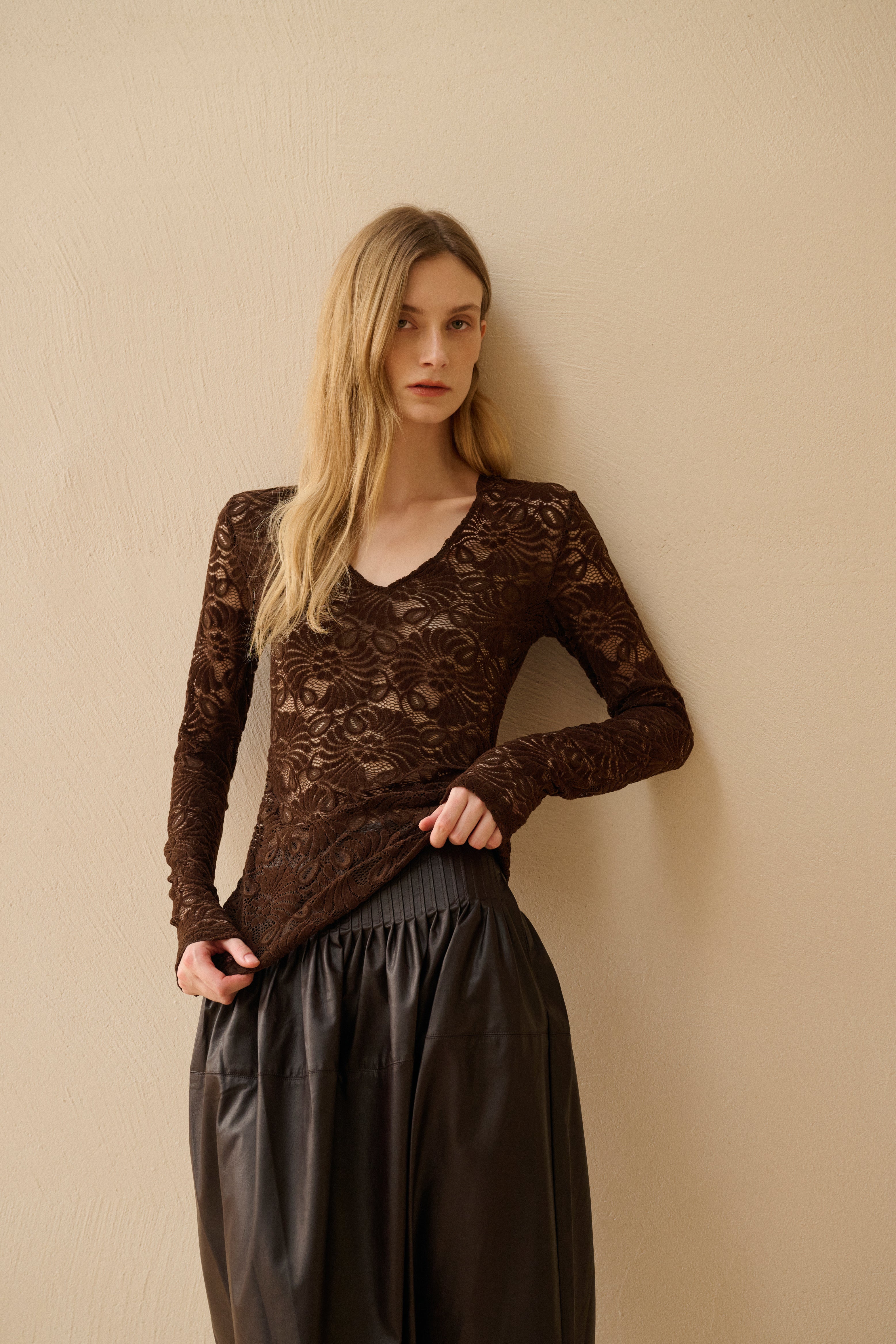 Slim fit lace top