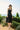 Studded pleated midi skirt