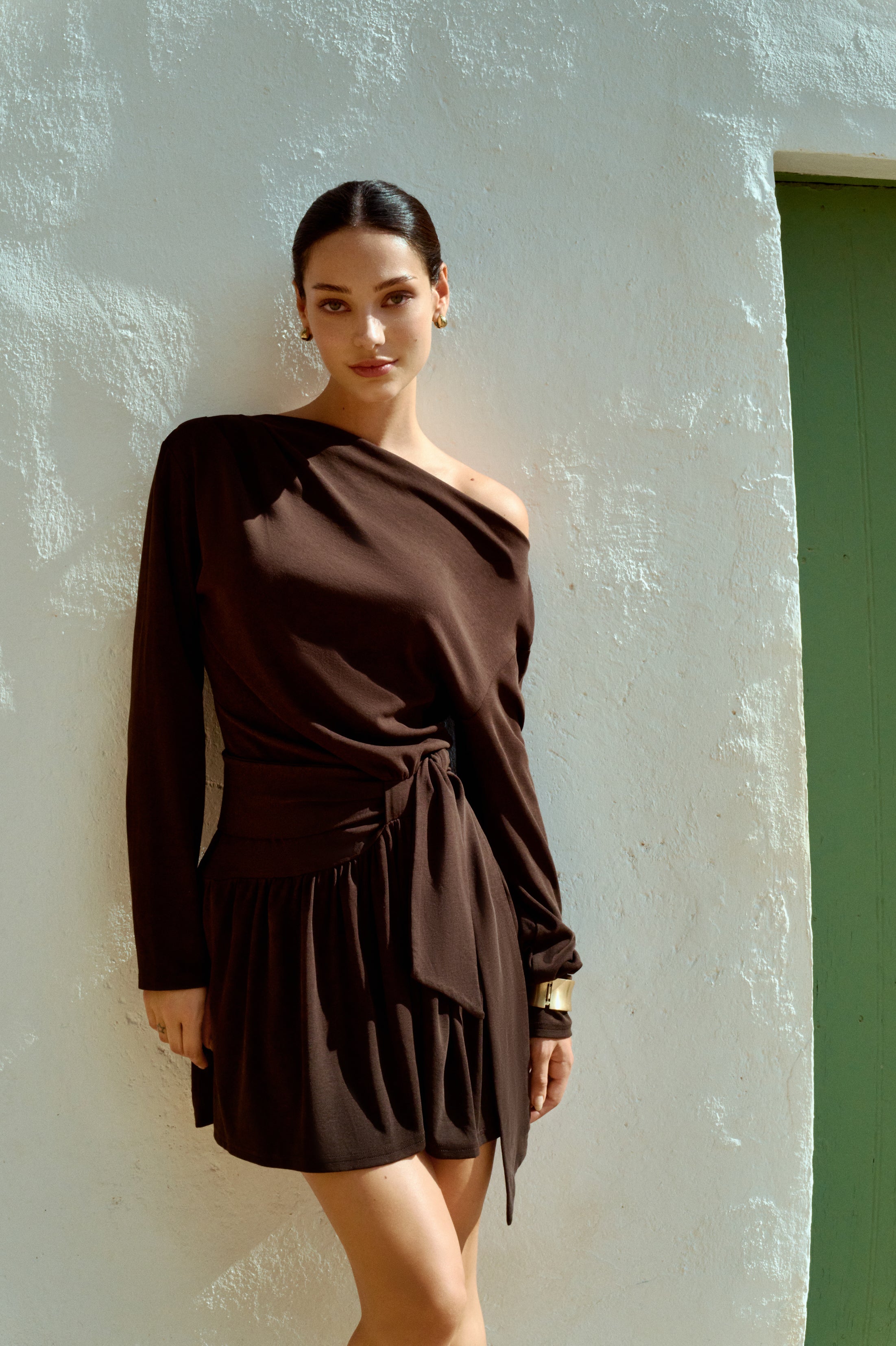 Tie waist mini dress