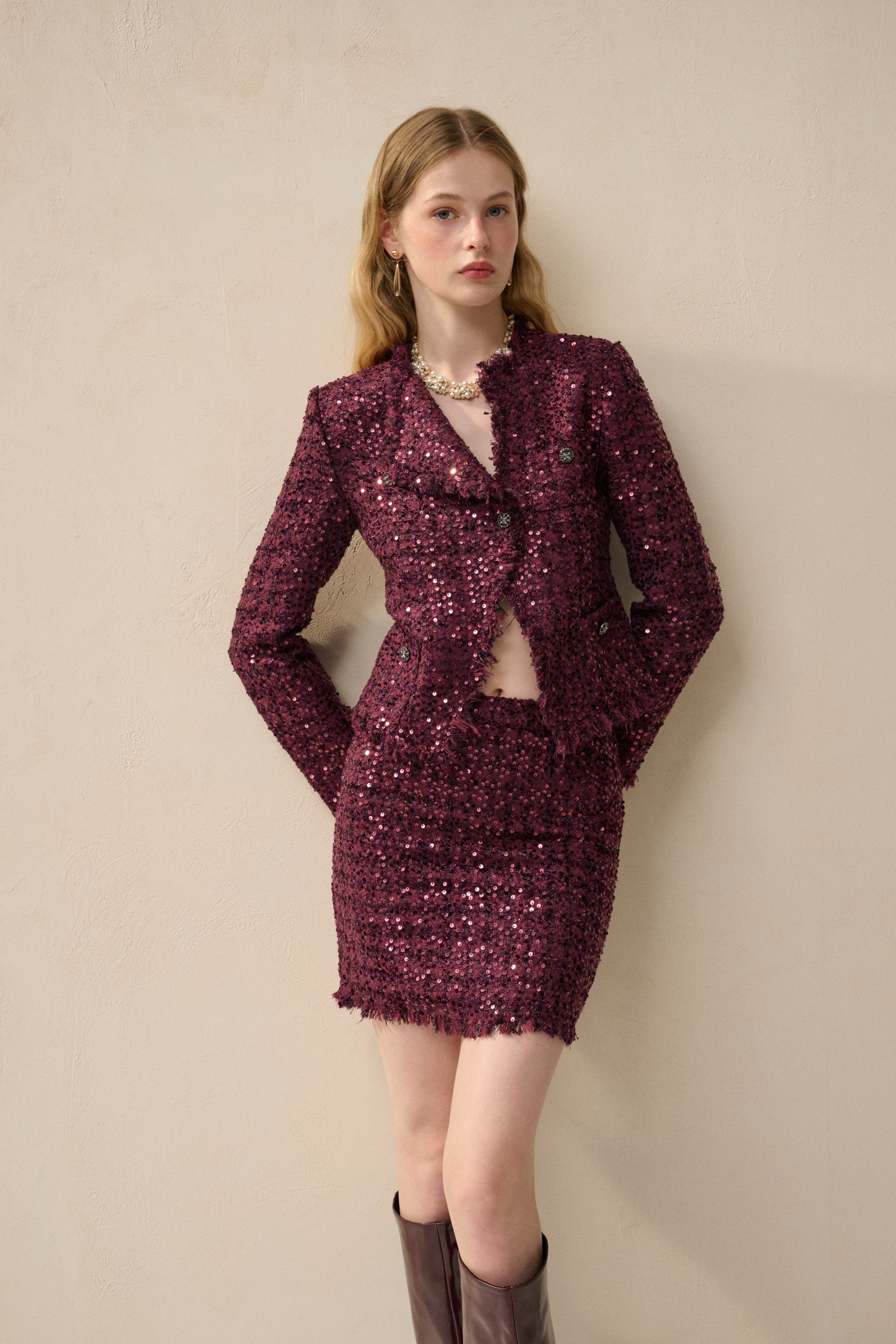 Tweed sequin jacket