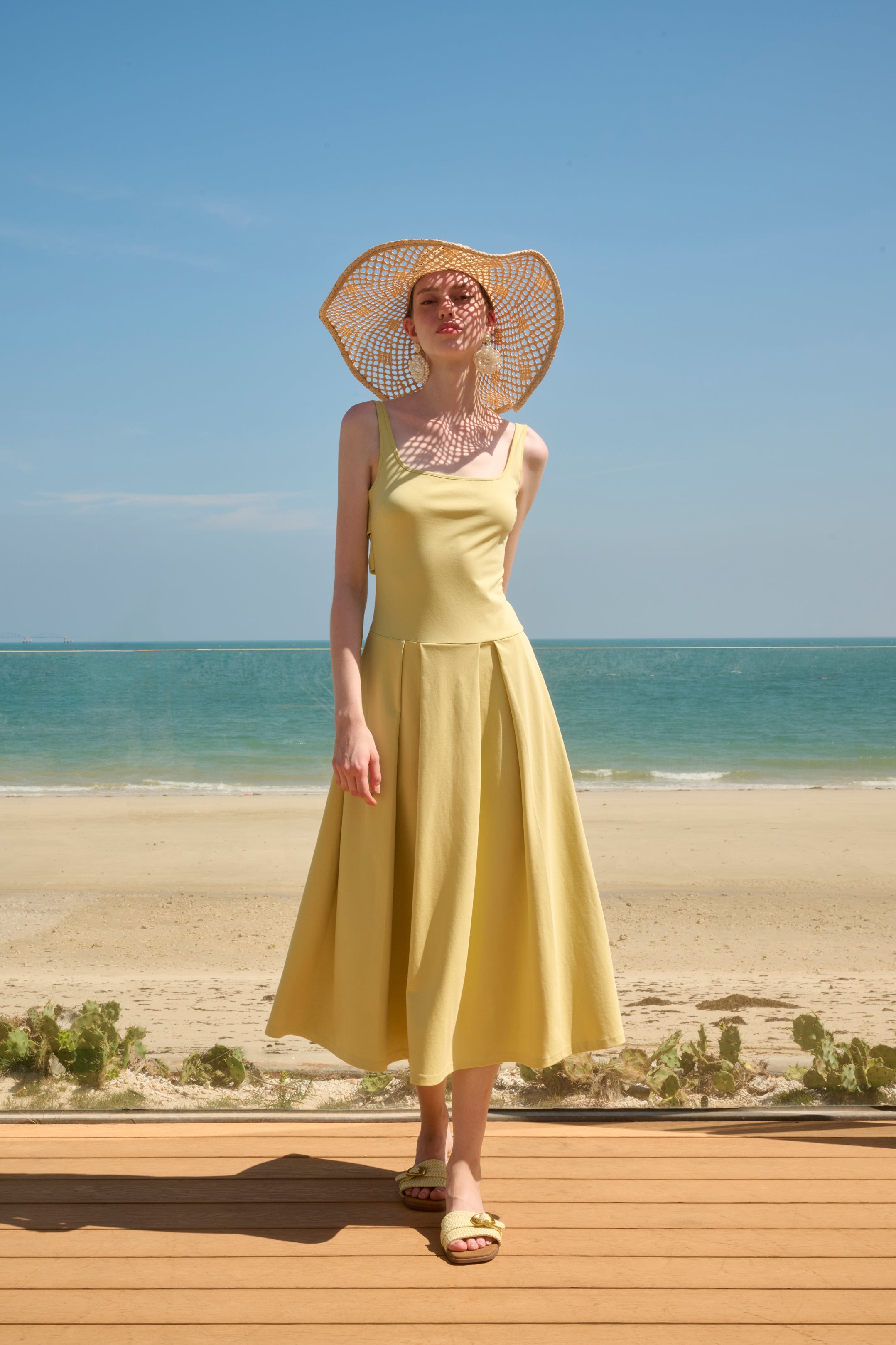 Twisted back midi dress