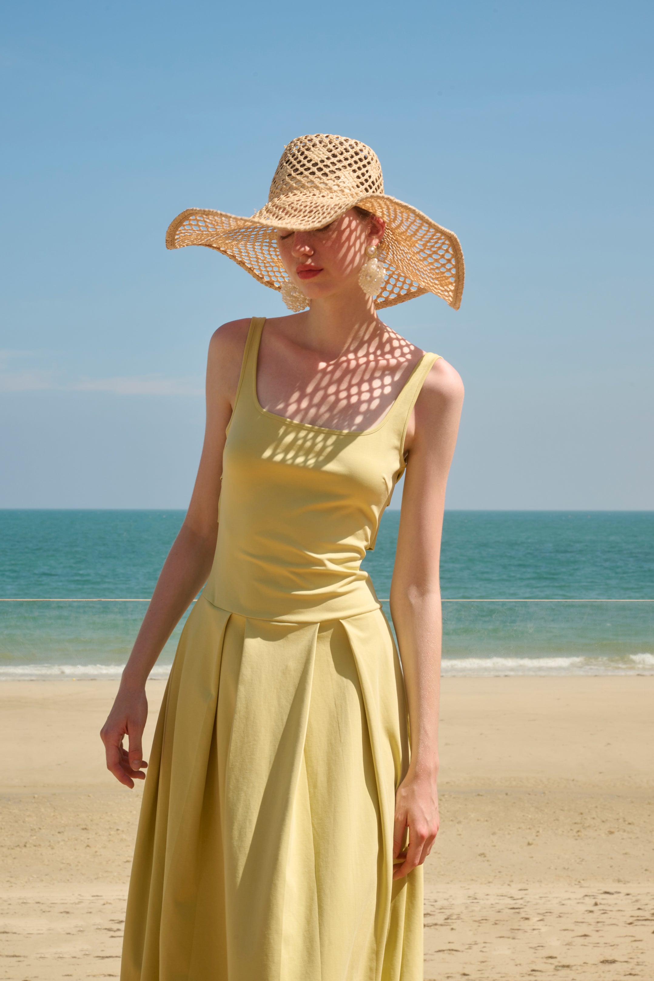Twisted back midi dress