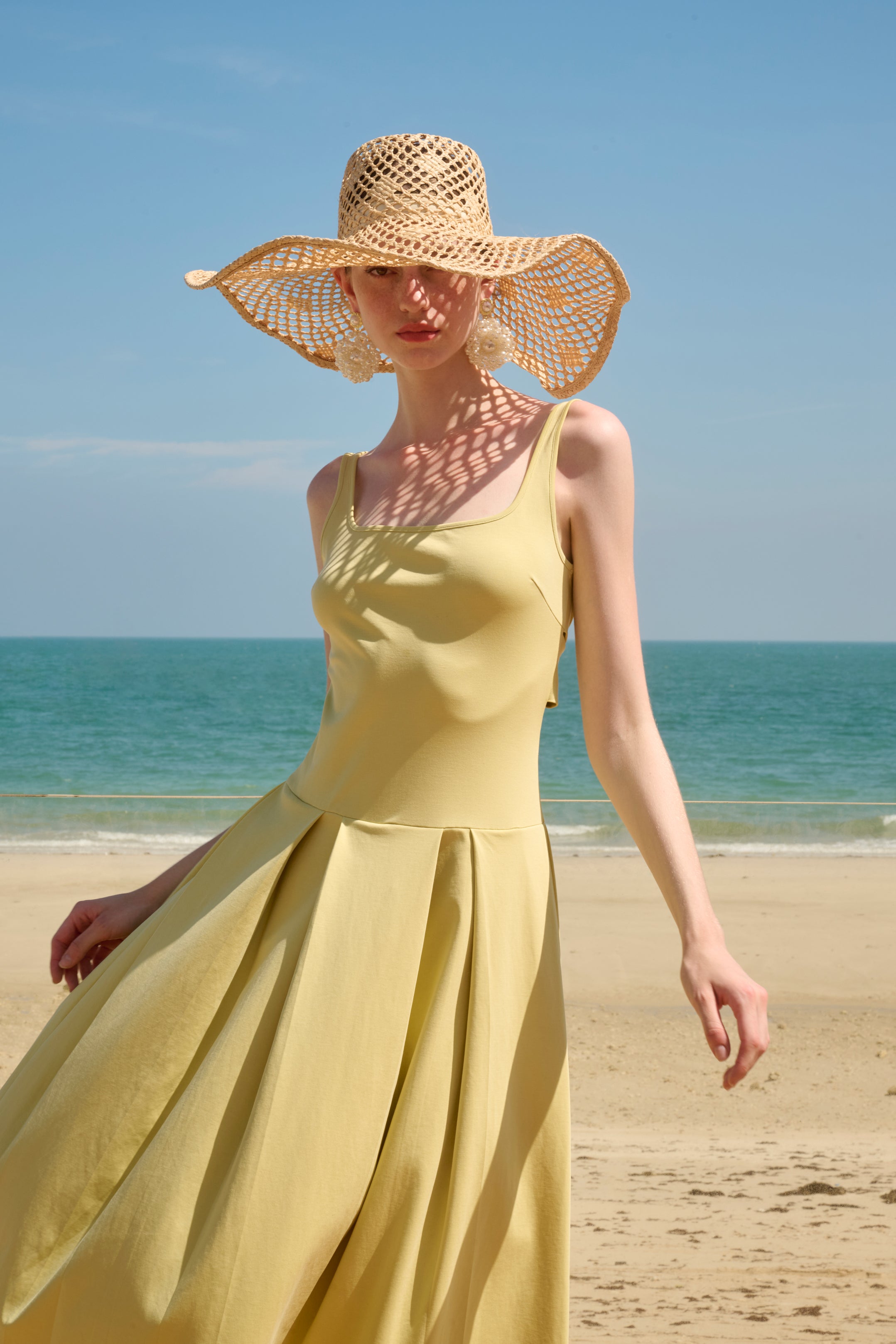Twisted back midi dress