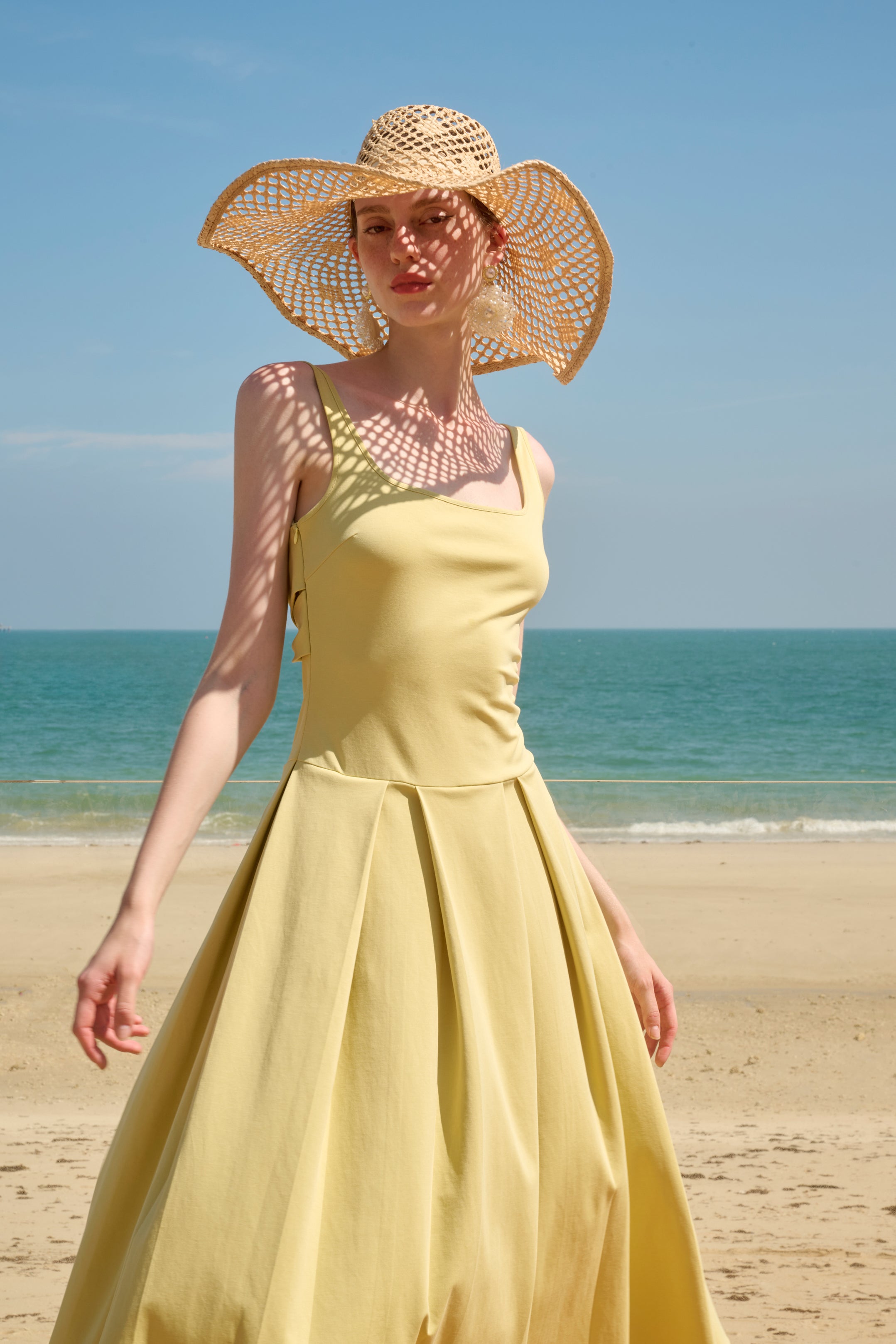 Twisted back midi dress