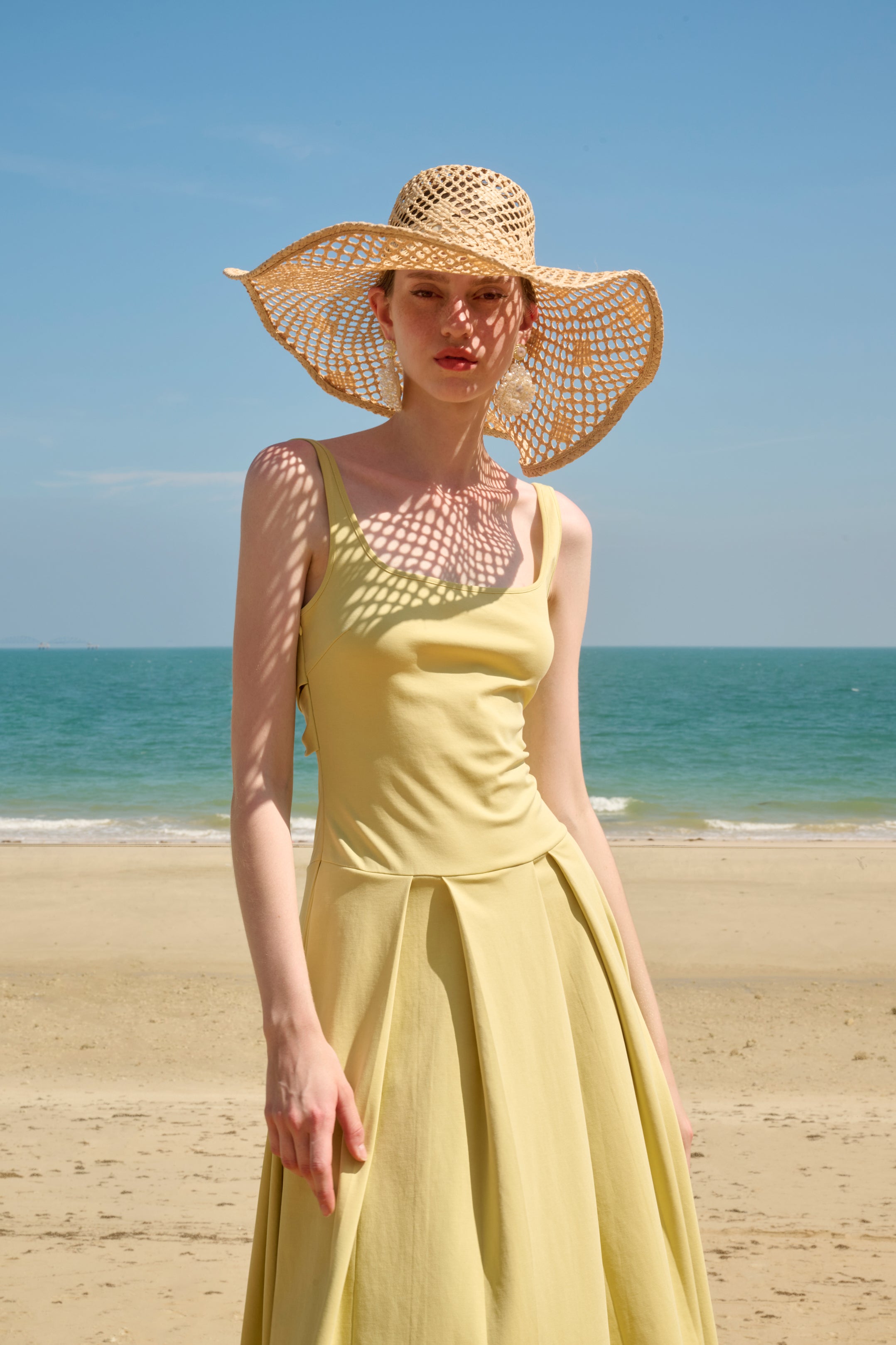 Twisted back midi dress