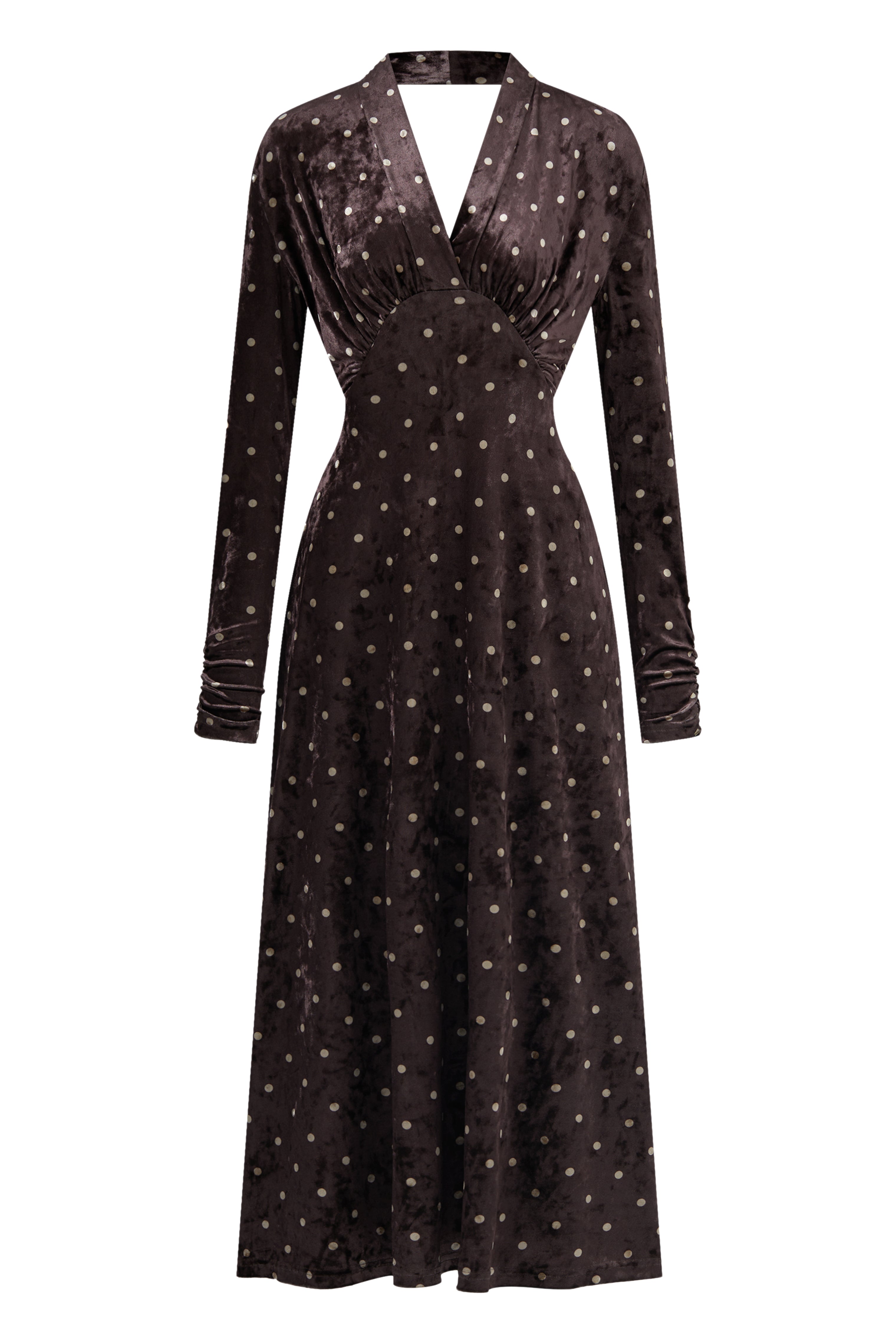 Velvet polka dot dress