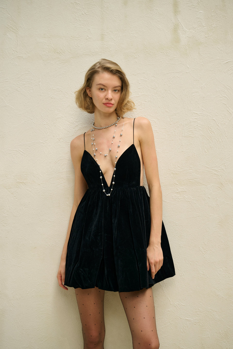 Spagetti Mini Wool Dress main image 1