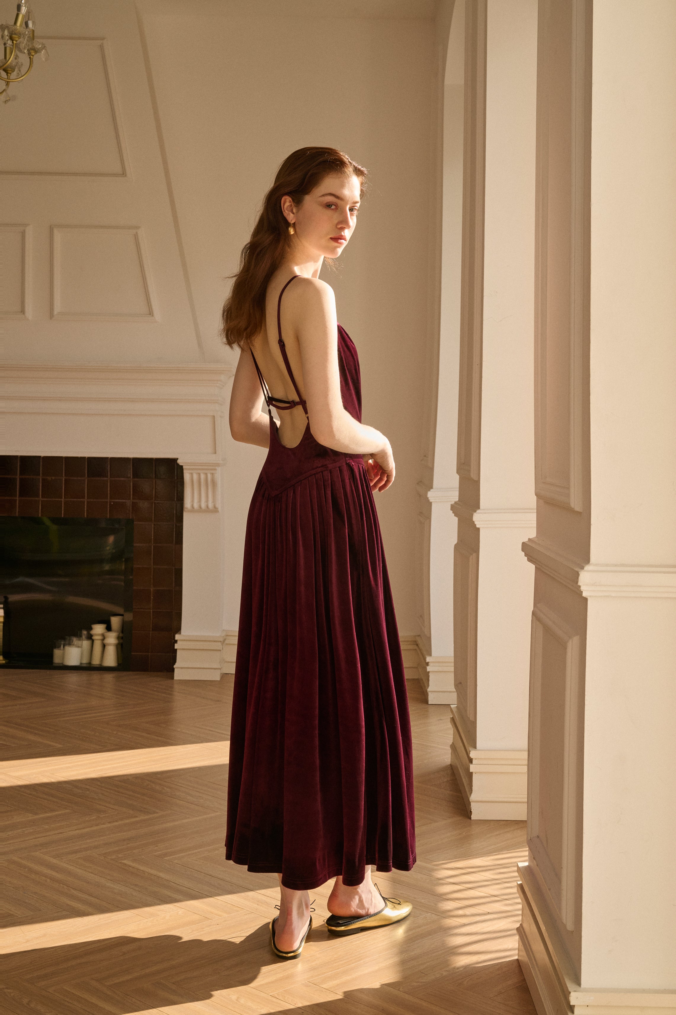 Velvet open back maxi dress Ancosti Velvet open back maxi dress Ancosti
