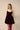 Velvet spaghetti strap rosette dress
