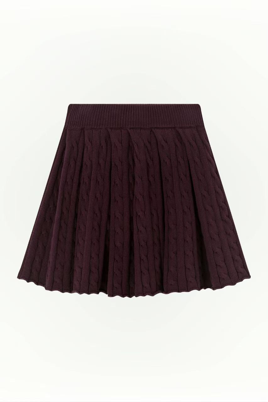 Cable knit mini skirt