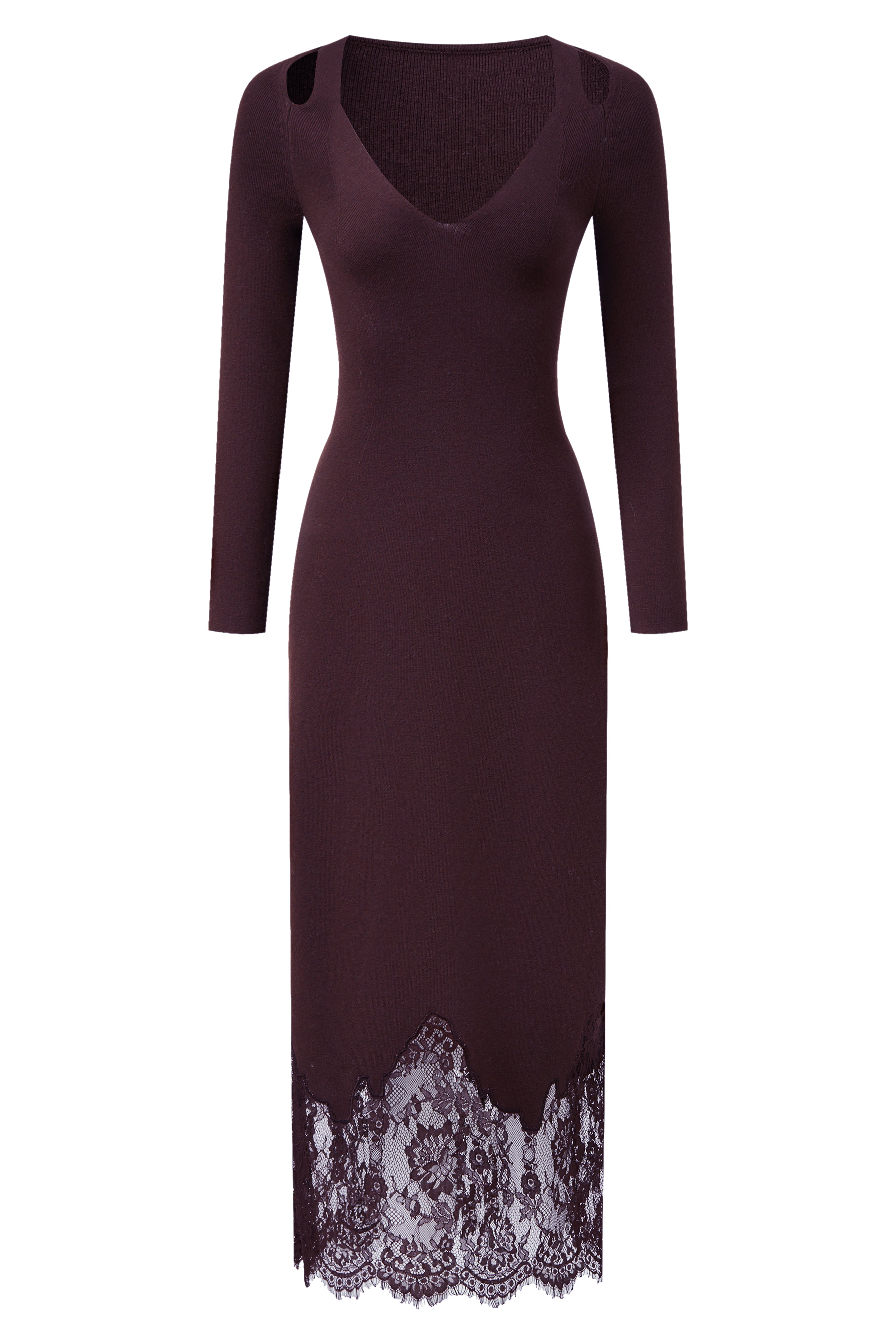 Lace hem wool dress Ancosti Lace hem wool dress Ancosti