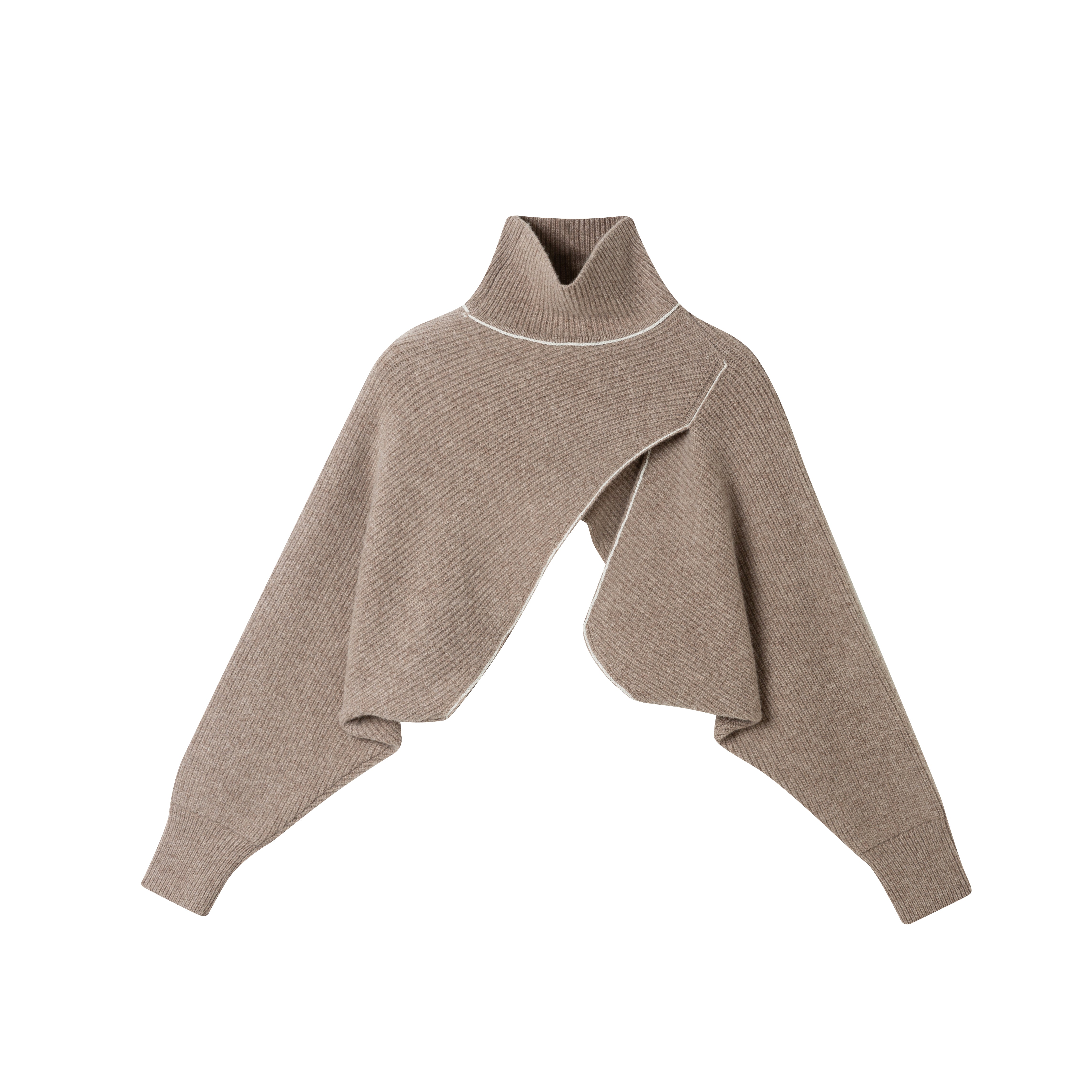 Cropped asymmetrical sweater